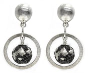 Image of Sterling Silver Fused Lava Earrings in Rings