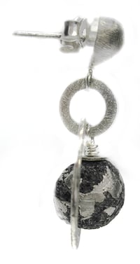 Image 2 of Sterling Silver Fused Lava Earrings in Rings