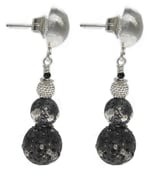 Image of Double Fused Lava Spheres Earrings