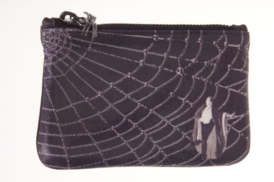 Image of Bela Lugosi Caught in the Spider Web Small Leather Purse 