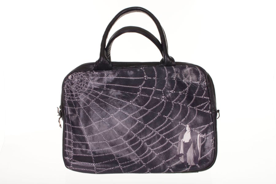 Image of Bela Lugosi caught in the Spider Web Large Handbag