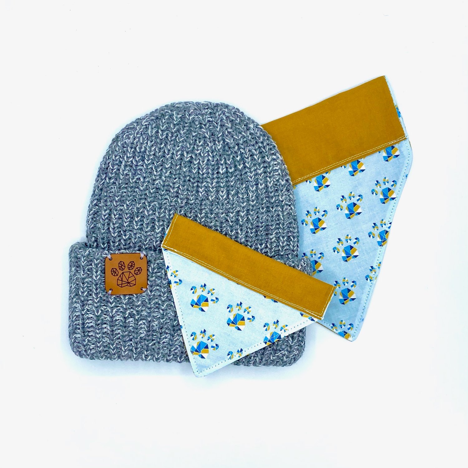 Image of Project Warmth Collab - Geometric Paw Hat & Bandana