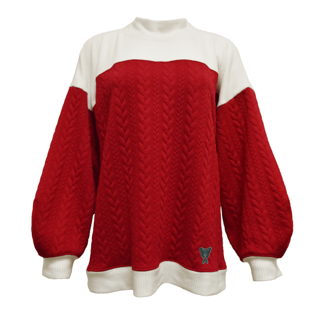 Cocoon Sweater - Crimson x Lunar White