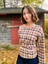 Image 4 of Flannel Wrap in Chestnut Check