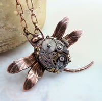 Image 1 of Steampunk necklace, dragonfly steampunk jewelry