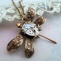 Image 1 of Steampunk dragonfly necklace, Victorian steampunk jewelry