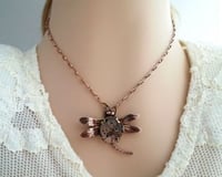 Image 2 of Steampunk necklace, dragonfly steampunk jewelry