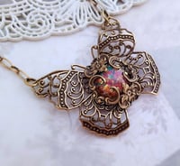 Image 3 of Fire Opal Butterfly necklace, Monarch butterfly jewelry