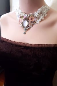 Image 3 of Lace choker necklace, statement wedding jewelry