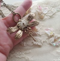 Image 2 of Steampunk Dragonfly Necklace, Neo Victorian steampunk necklace