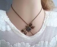 Image 5 of Steampunk dragonfly necklace, Victorian steampunk jewelry