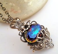 Image 2 of Blue volcano necklace, Art Nouveau inspired filigree jewelry
