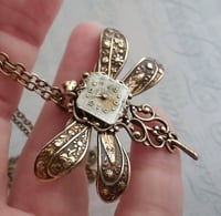 Image 1 of Steampunk Dragonfly Necklace, Neo Victorian steampunk necklace