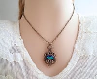 Image 3 of Blue volcano necklace, Art Nouveau inspired filigree jewelry