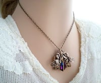 Image 3 of Volcano dragonfly necklace, Art Nouveau style dragonfly jewelry