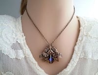 Image 4 of Volcano dragonfly necklace, Art Nouveau style dragonfly jewelry