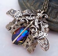 Image 5 of Volcano dragonfly necklace, Art Nouveau style dragonfly jewelry