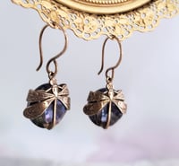 Image 4 of Dragonfly earrings, Volcano glass Art Deco style insect jewelry