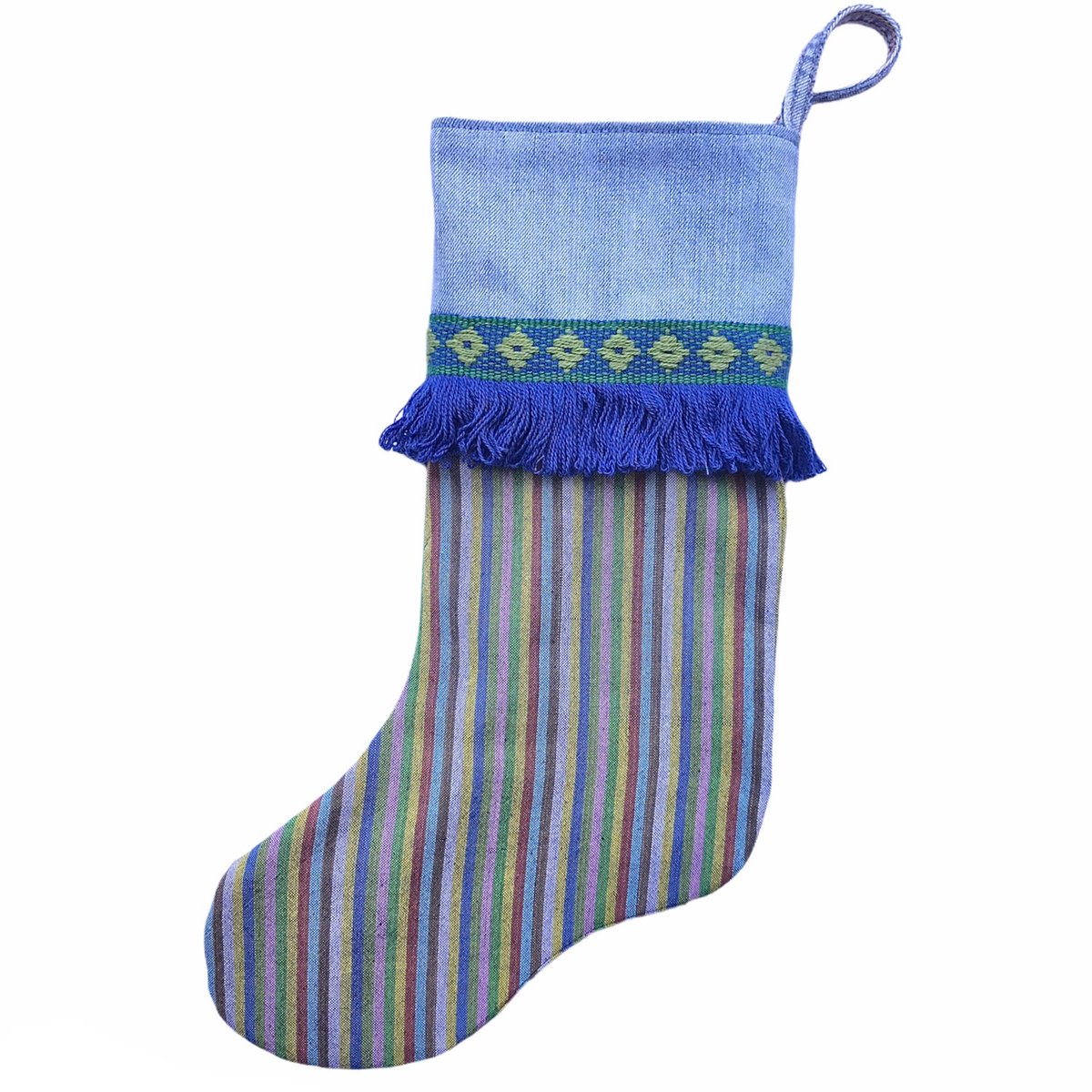 Image of CHRISTMAS STOCKING - MULTI COLOR STRIPE