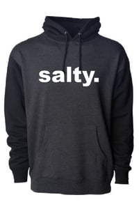 salty. black hoodie