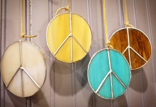 Image of Peace sign-stained glass