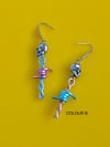 BARBED WIRE SKULL DROP EARRINGS ( Colour candy )