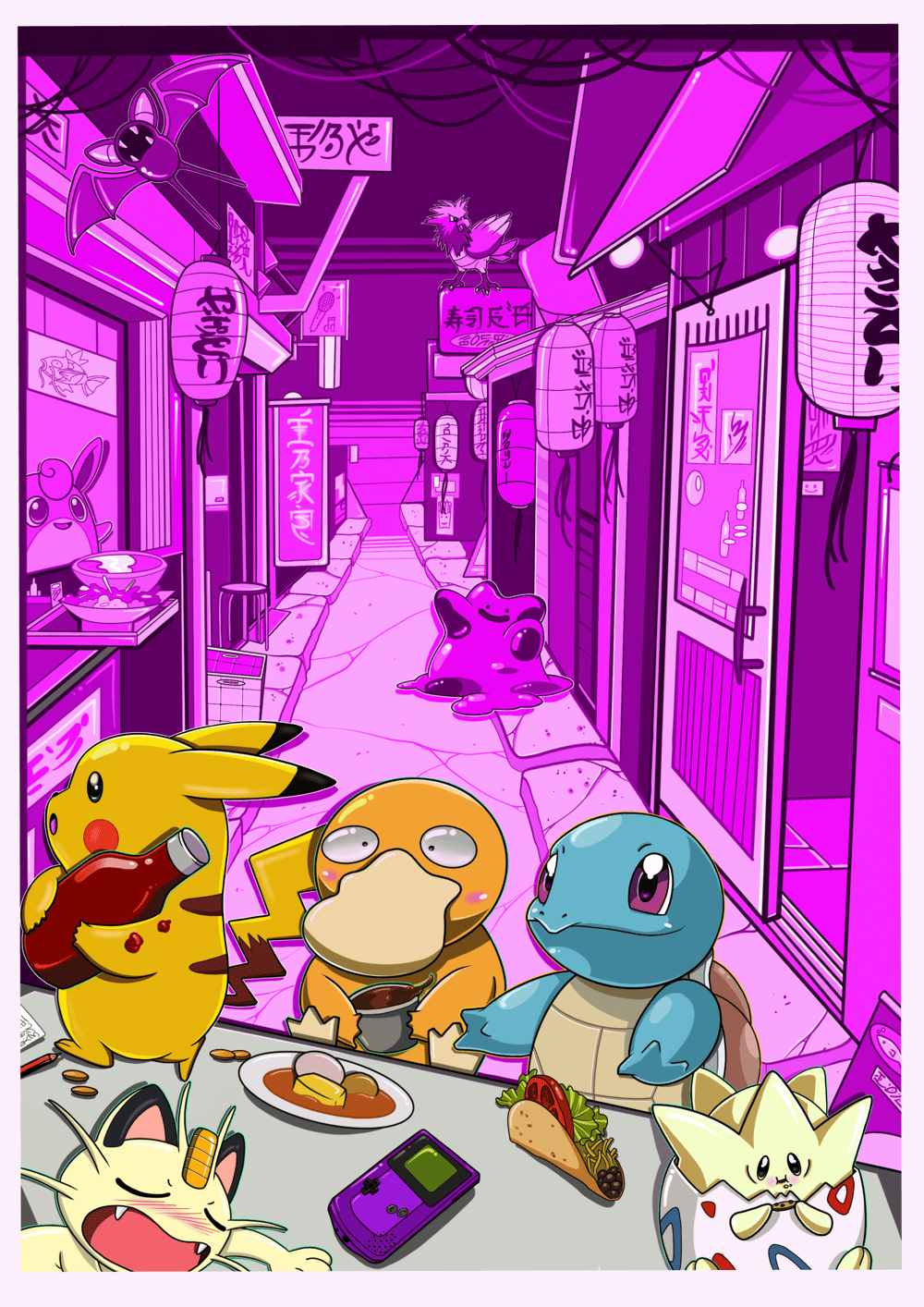 Pokemon print set a4 archival linen 