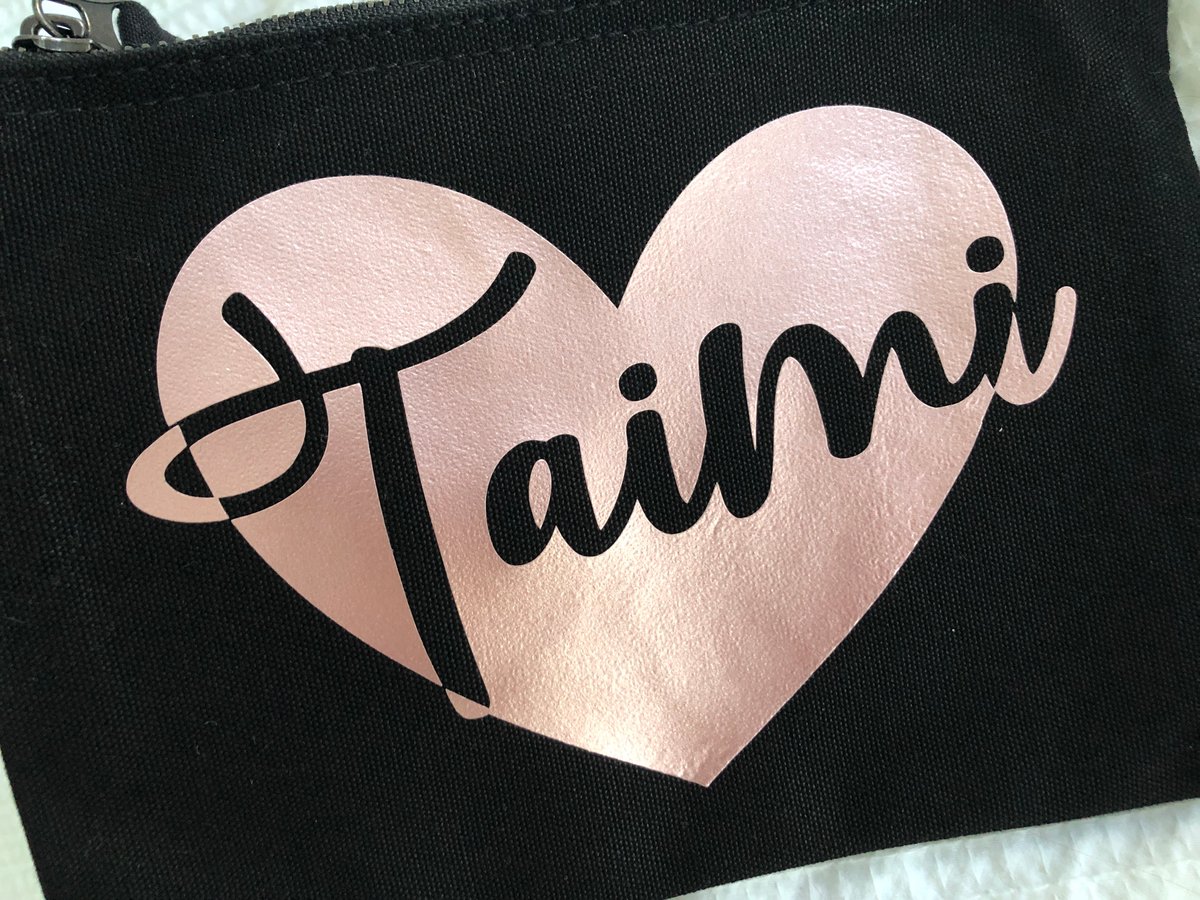 Image of Metallic heart make up bag (medium size)