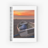 Seaford Beach Boat at Sunset Spiral Notebook