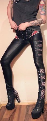Image 3 of Pants with leopard and lightningbolts