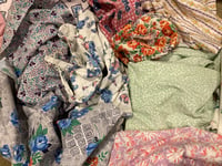 Image 4 of Feedsack scrap bag— Variety of strips and squares