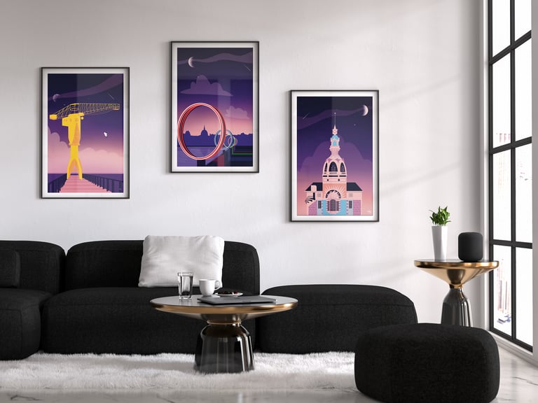 Lot de 3 Affiches A3 Nantes Les Incontournables