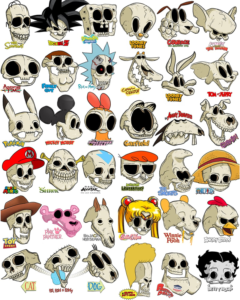 Image of #283 36 Skeleton Cartoons! 