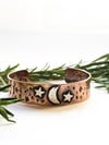 Moon & Stars textured recycled copper small cuff bangle