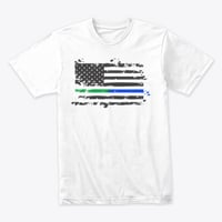 Image 5 of BLUE/GREEN LINE ~ SUPPORT YOUR LAW ENFORCEMENT TEE