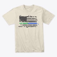 Image 3 of BLUE/GREEN LINE ~ SUPPORT YOUR LAW ENFORCEMENT TEE