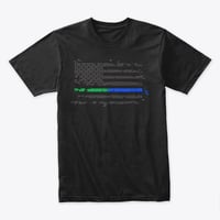 Image 1 of BLUE/GREEN LINE ~ SUPPORT YOUR LAW ENFORCEMENT TEE