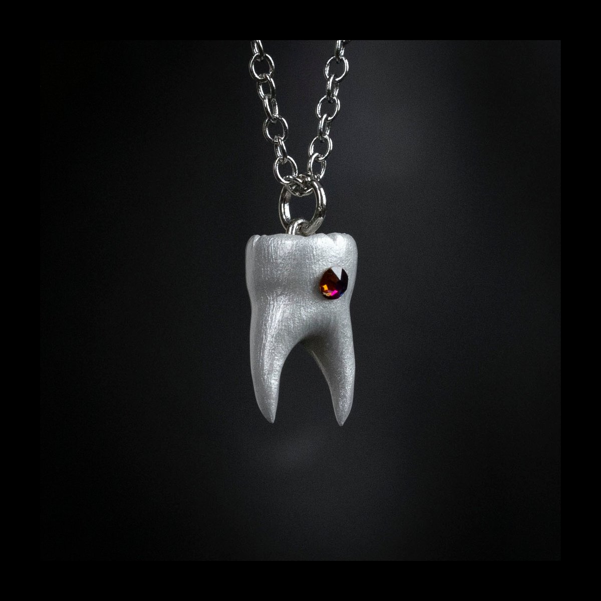 PRE-ORDER: Swarovski Tooth Gem 2-Root Molar Necklace in Pearl