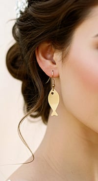 Image 2 of Peces de plata de ley bañados en oro de 24k