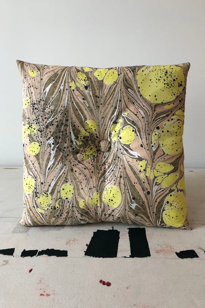 Image of Button Pillow - Lemon Drop (originally $58)