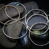Simple Hammered Bangle- silver