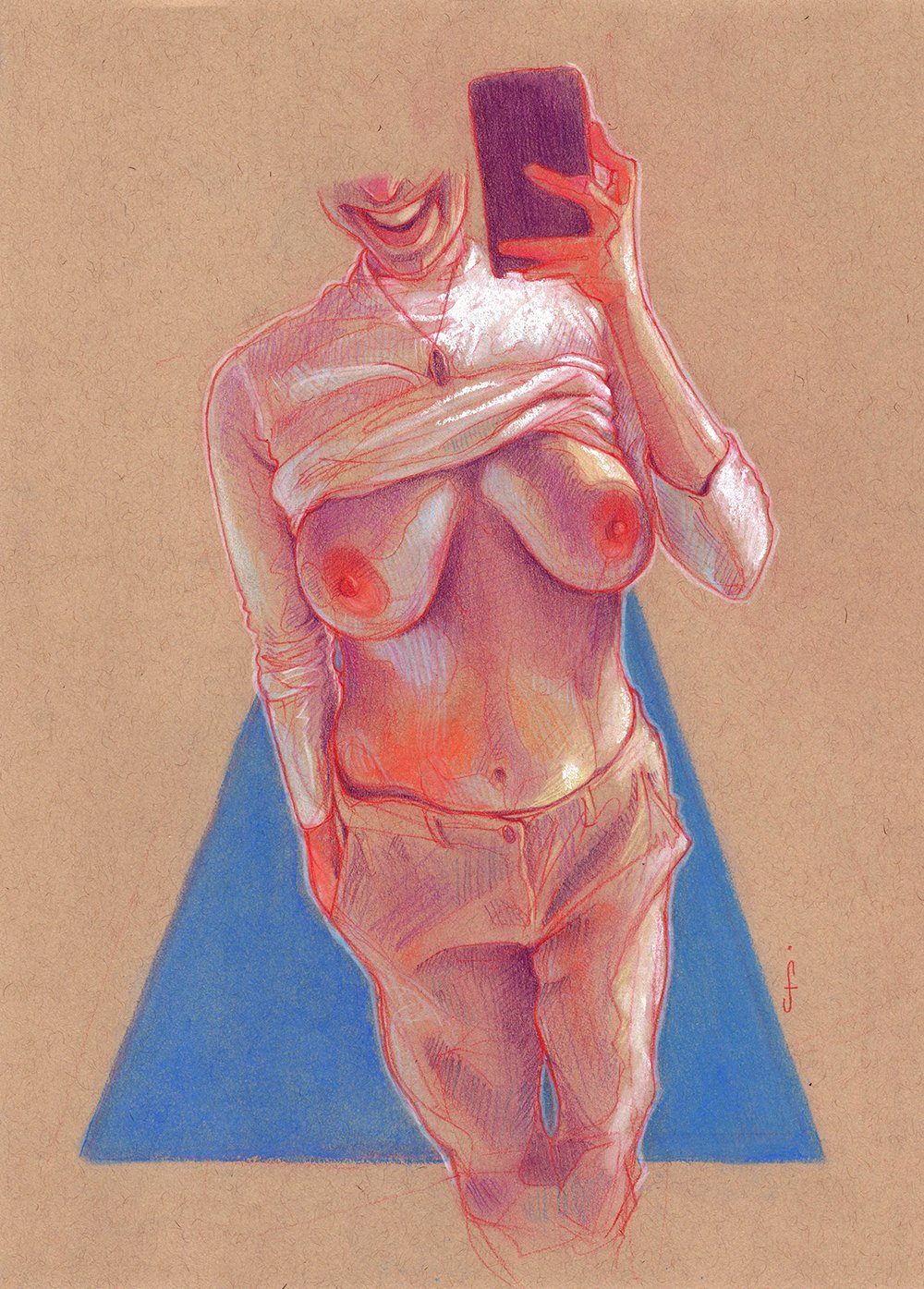 untitled figure study with phone