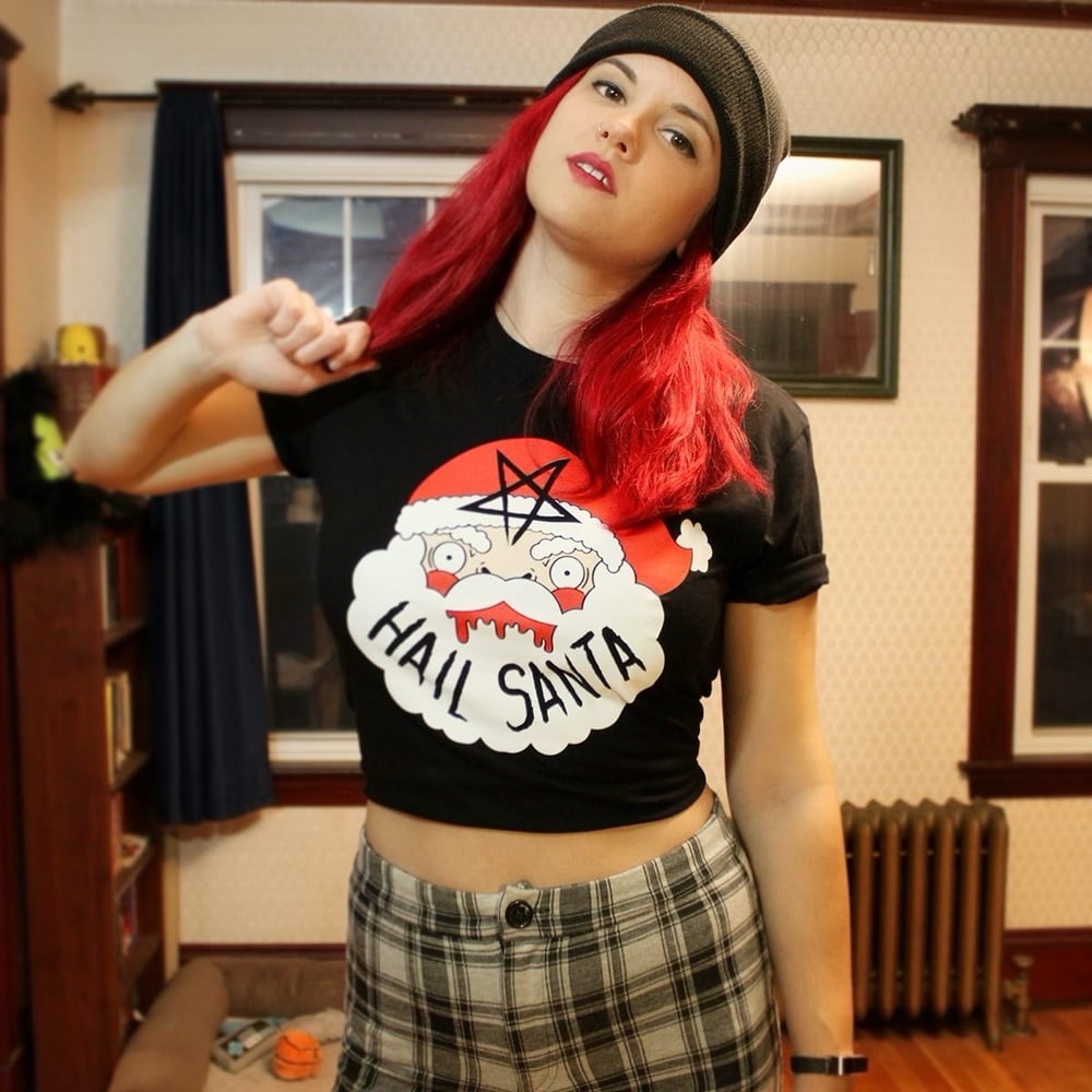 Hail Santa Black T-shirt