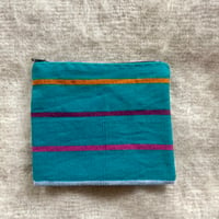 Image 2 of EZLN striped turquoise purse