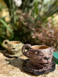 Image 5 of Pink jaguar coffee mug & saucer