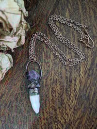 Image 2 of Alligator Tooth And Amethyst Electroformed Talisman 