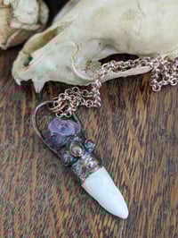 Image 5 of Alligator Tooth And Amethyst Electroformed Talisman 