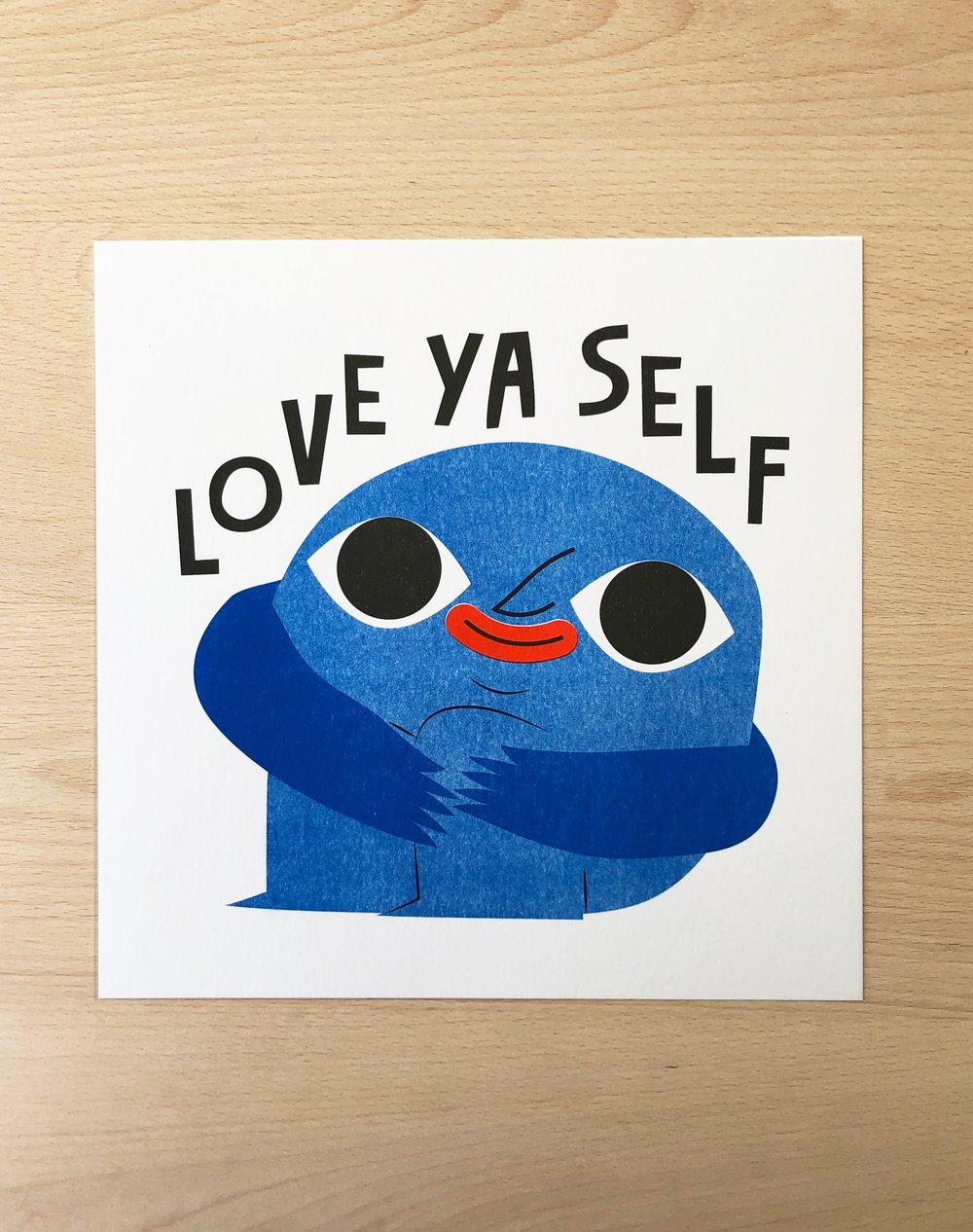 Image of Love Ya Self - 254mm square risograph print