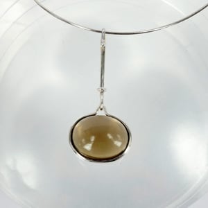 Image of Large Art Neuvo style Smokey Quartz Sterling Silver pendant.NL15