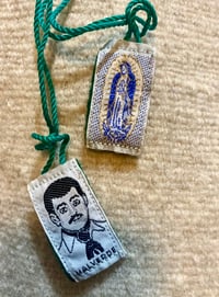 Image 1 of Malverde saint of narcos & Guadalupe necklace 